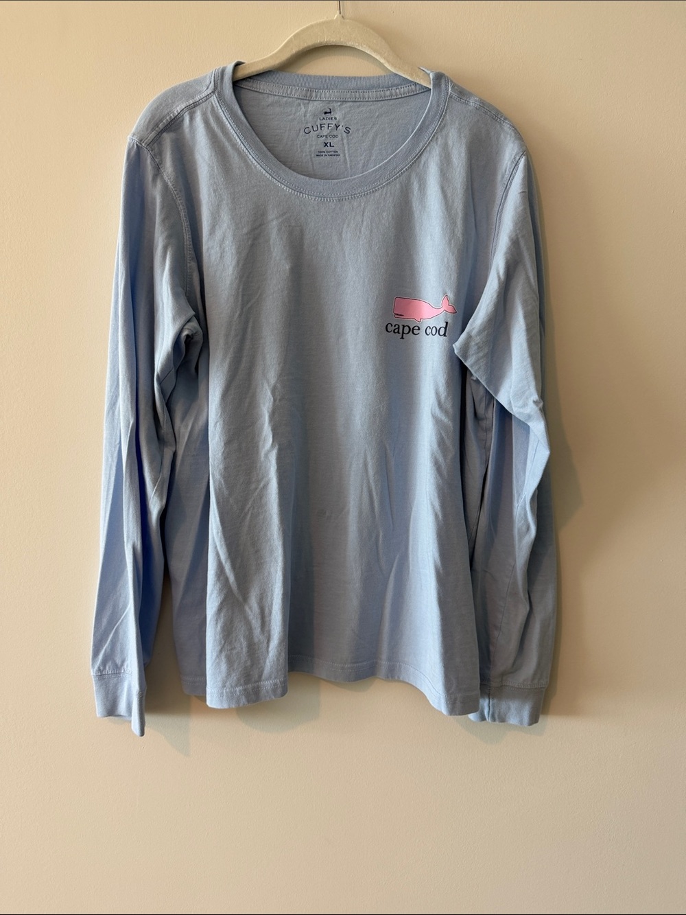 Cape Cod Long sleeve Tee with Pink Whale Graphic